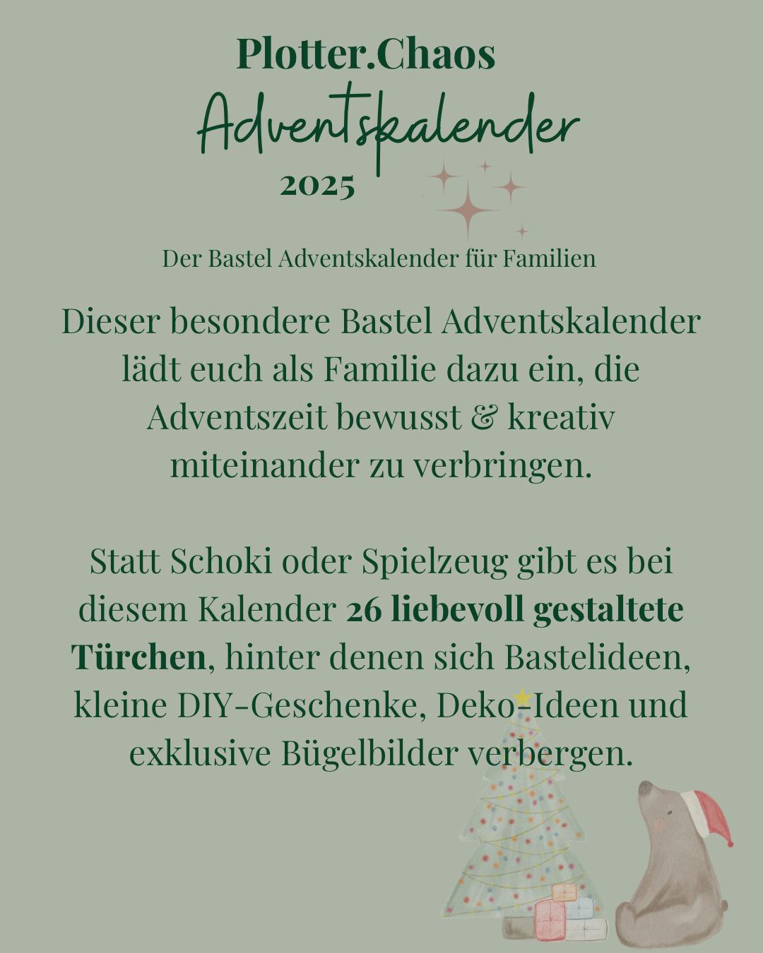 Eine Beschreibung zum Bastelkalender in Flyer-Form